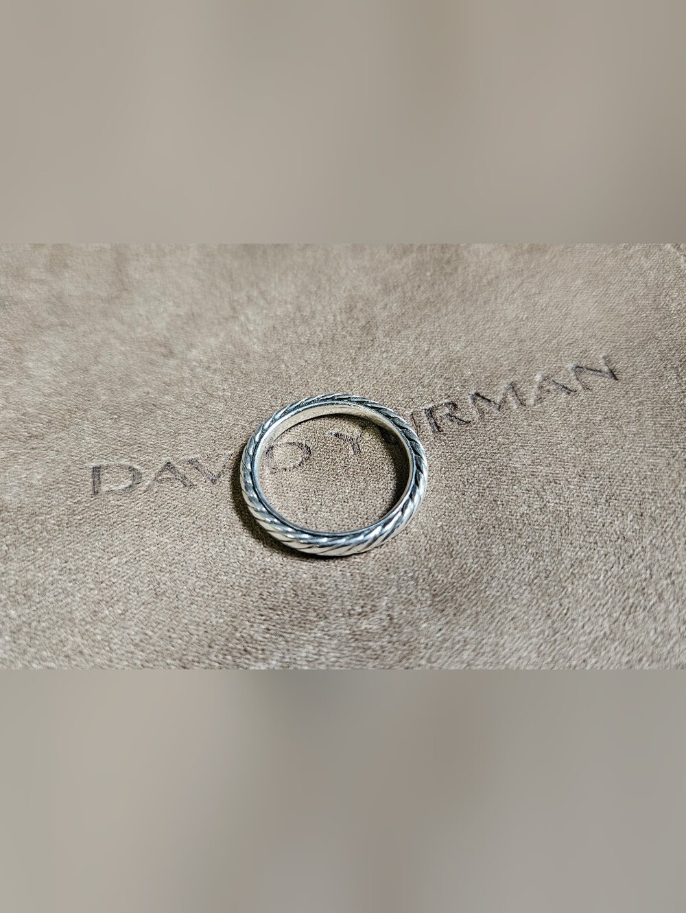 David Yurman Silver Braided Cable Stackable Band Ring Size 5.5